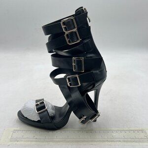 Black Women Sexy Strappy Gladiator Sandals High Heel Shoes for Summer Prom Party